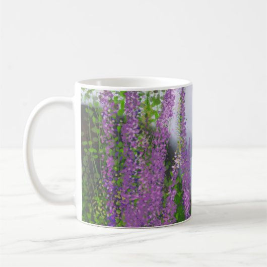 Hübsche Lupine-Blume am See Kaffeetasse (Links)