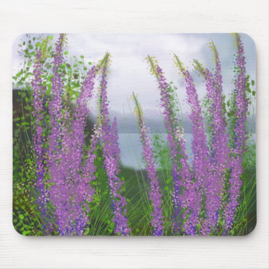 Hübsche Lupine-Blume am See Mousepad (Vorne)