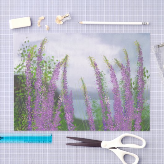 Hübsche Lupine-Blume am See Seidenpapier (Handwerk)