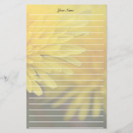 Hübsche Lüsternlinie aus gelber Blume Briefpapier