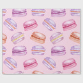 Hübsche Macarons bedrucktes Geschenkpapier (Flach)