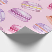 Hübsche Macarons bedrucktes Geschenkpapier (Ecke)
