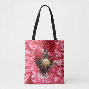 Hübsche Macro Tote Tasche mit Poppy Blume