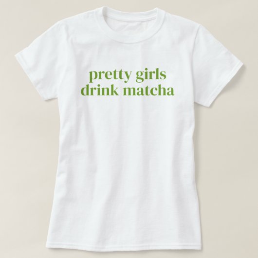 Hübsche Mädchen trinken Matcha Simple Girly T-Shirt (Design vorne)