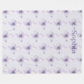 Hübsche Mädchenhaft Lavendel Purpur Schmetterlinge Fleecedecke (Vorderseite (Horizontal))