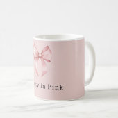 Hübsche Mädchenhafte Rosa Schleife Kaffeetasse (VorderseiteRechts)