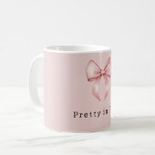 Hübsche Mädchenhafte Rosa Schleife Kaffeetasse (Vorderseite Links)
