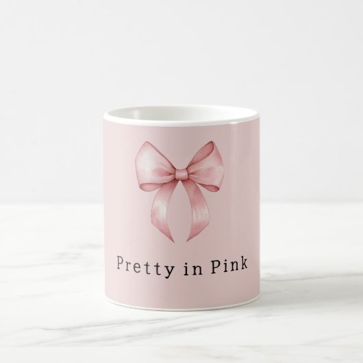 Hübsche Mädchenhafte Rosa Schleife Kaffeetasse (Mittel)