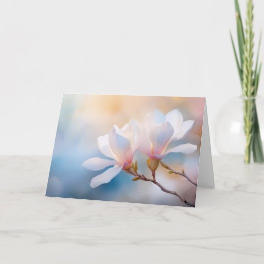 Hübsche Magnolia-Blume Karte (Vorderseite)