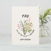 Hübsche MAI Geburtsmonat Blume Geburtstagskarte (Stehend Vorderseite)