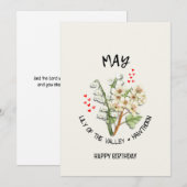 Hübsche MAI Geburtsmonat Blume Geburtstagskarte (Vorne/Hinten)