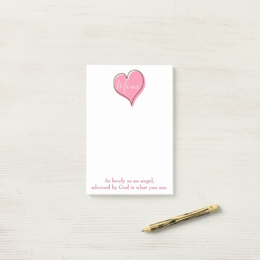 Hübsche Mama des rosa Herzens Post-it Klebezettel (Auf Schreibtisch)