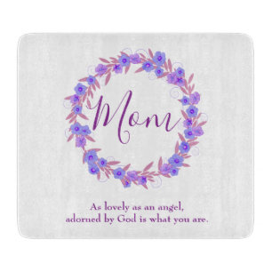Hübsche Mama Lila und Blumenkranz Schneidebrett