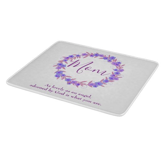 Hübsche Mama Lila und Blumenkranz Schneidebrett (Ecke)