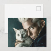 Hübsche Männer & Katzen Kunst Postkarte (Vorne/Hinten)