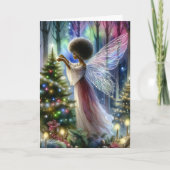 Hübsche Märchen, die den Weihnachtsbaum dekorieren Karte (Vorderseite)