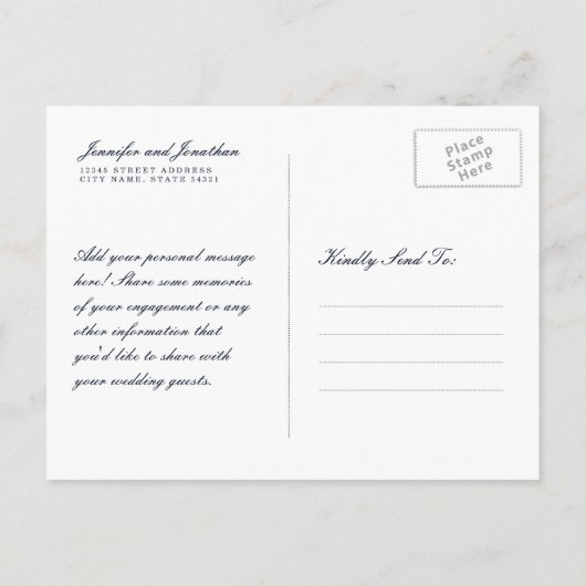 Hübsche Marine und Korallen Save the Date Postkart Ankündigungspostkarte (Rückseite)