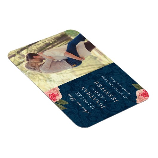 Hübsche Marine und Korallen Save the Date Postkart Magnet (Rechte Seite)