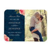 Hübsche Marine und Korallen Save the Date Postkart Magnet (Horizontal)
