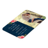 Hübsche Marine und Korallen Save the Date Postkart Magnet (Linke Seite)