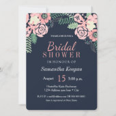 Hübsche Marine und rosa Brautparty-Einladungen Einladung (Vorderseite)