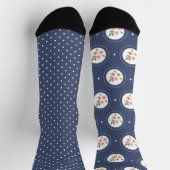 Hübsche Marinebeimischungen und blumengeschmack Socken (Oben)