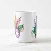 HÜBSCHE MASKE MARDI GRAS MIT FEATHERS KAFFEETASSE (Mittel)