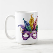 HÜBSCHE MASKE MARDI GRAS MIT FEATHERS KAFFEETASSE (Links)