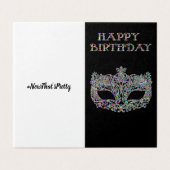 Hübsche Maskenglückskarte Geburtkarte (Außenseite Aufgefaltet)