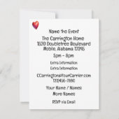 Hübsche Masquerade Girl Einladung (Rückseite)