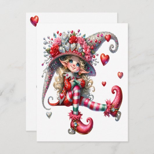 Hübsche Masquerade Girl Einladung (Vorne/Hinten)