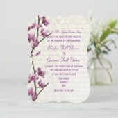 Hübsche mauer Blumenhochzeit Einladung (Stehend Vorderseite)