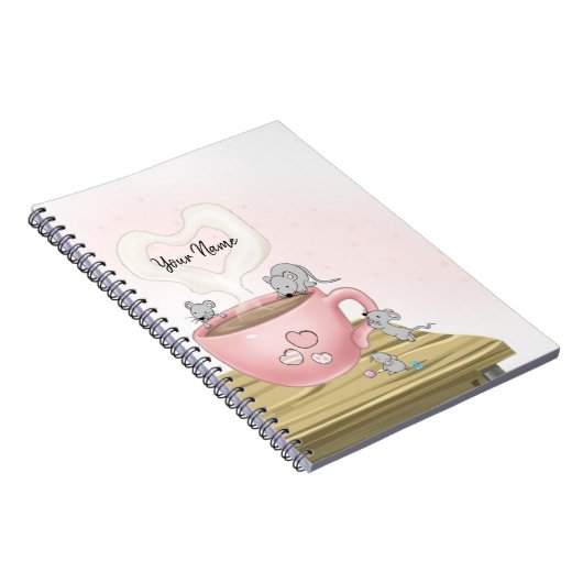 Hübsche Mäuse mit Aquarellfarbe Notizblock (Rechte Seite)