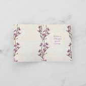 Hübsche Mauve Blüte wird meine Brautjungfrau sein Einladung (Innenseite)