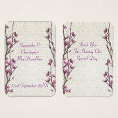 Hübsche mauve Gastgeschenk Hochzeit danke (Vorne & Hinten)