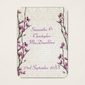 Hübsche mauve Gastgeschenk Hochzeit danke (Vorderseite)