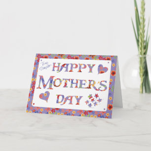 Hübsche Mauve Granny Print to Daughter Muttertag Karte