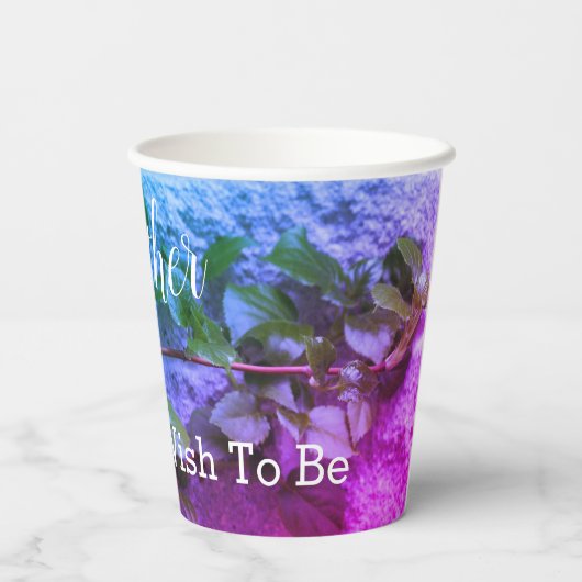 Hübsche Mauve Lila und blau Pappbecher (Rückseite)