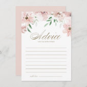 Hübsche Mauve Pink Blume Hochzeit Hinweiskarte (Vorne/Hinten)
