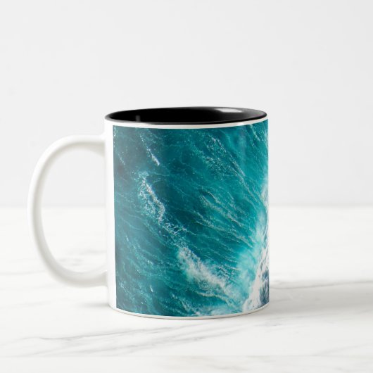 Hübsche Meereswellen | Bestes Geschenk für Naturli Zweifarbige Tasse (Links)