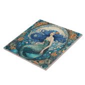 Hübsche Meerjungfrau Art Nouveau Art Deco Fliese (Seite)