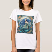 Hübsche Meerjungfrau Art Nouveau Art Deco T-Shirt (Vorderseite)