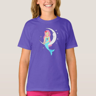 Hübsche Meerjungfrau auf dem Mond T-Shirt