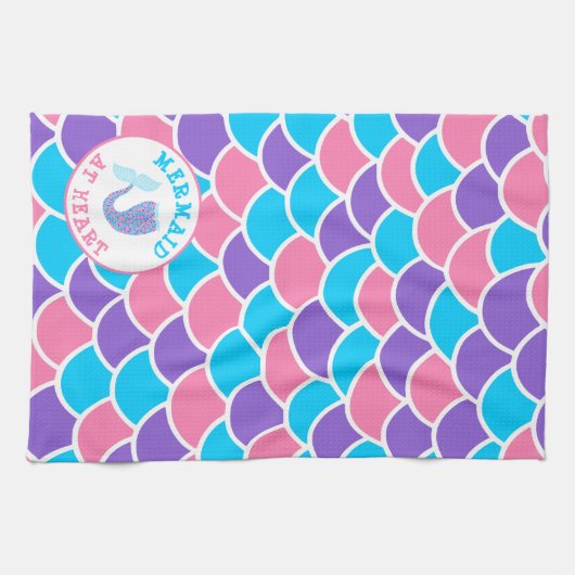 Hübsche Meerjungfrau im Herzen Geschirrtuch (Horizontal)