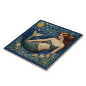 Hübsche Meerjungfrau im Meer Märchen Fliese (Seite)