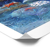 Hübsche Meerjungfrau in Meerposter Poster (Ecke)