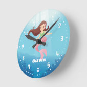 Hübsche Meerjungfrau Mädchen Zimmerdekor Wand Uhr (Winkel)