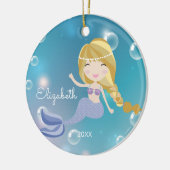 Hübsche Meerjungfrau-personalisierte Keramik Ornament (Links)