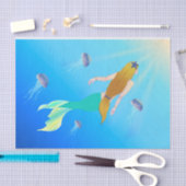 Hübsche Meerjungfrau Prinzessin Baden an der Oberf Seidenpapier (Handwerk)