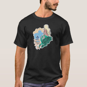 hübsche Meerjungfrau sitzt auf Felsen T-Shirt